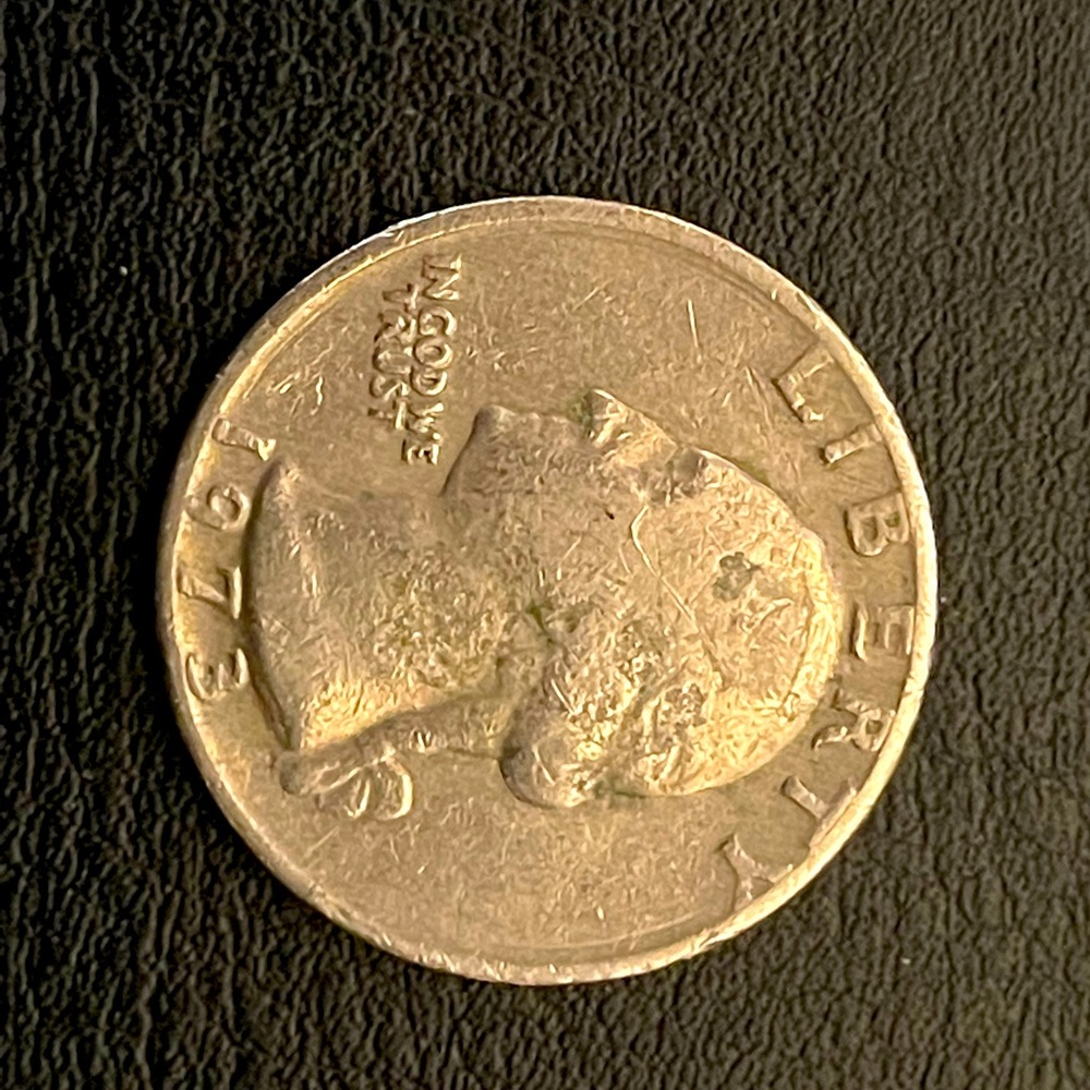 1973 No mint error US quarter coin